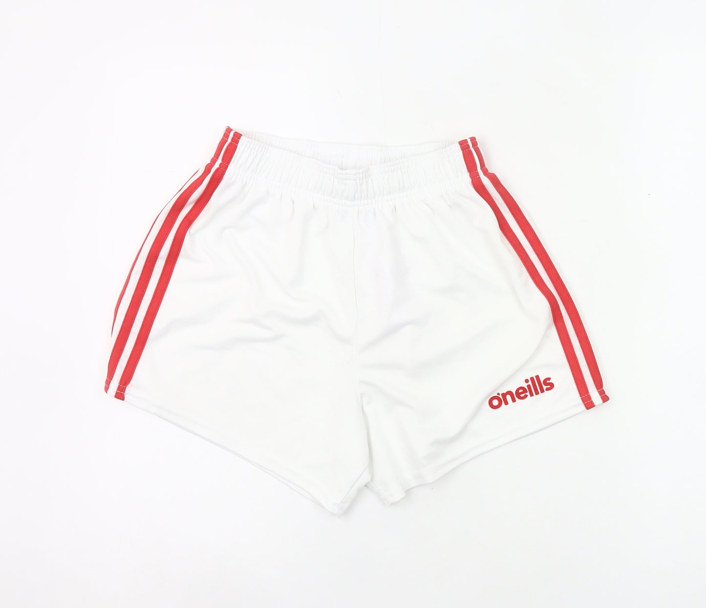 O'Neills Boys White Athletic Shorts 28in Elastic Waist Football Training
