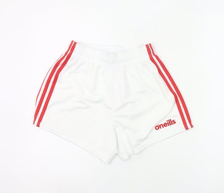 O'Neills Boys White Athletic Shorts 28in Elastic Waist Football Training