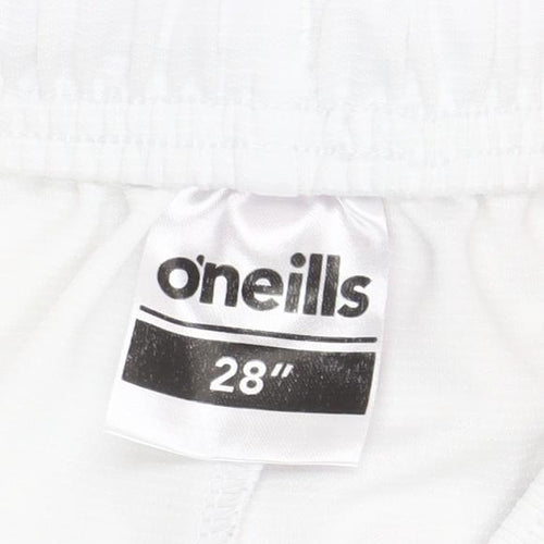O'Neills Boys White Athletic Shorts 28in Elastic Waist Football Training