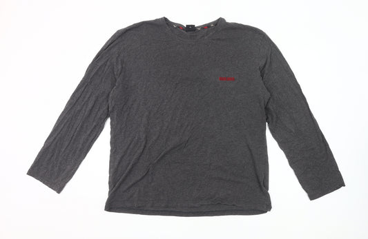 Hugo Boss Men’s Grey XL Long Sleeve Cotton Pyjama Top