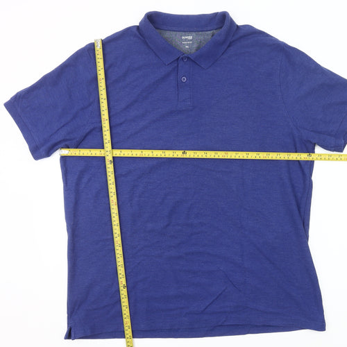 Dunnes Stores Men's Blue 2XL Regular Fit Cotton Blend Polo Shirt