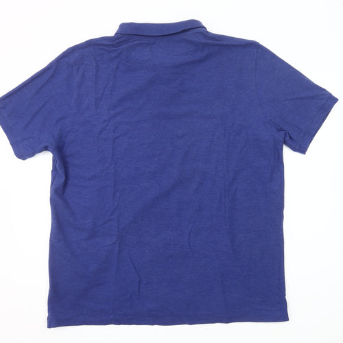 Dunnes Stores Men's Blue 2XL Regular Fit Cotton Blend Polo Shirt