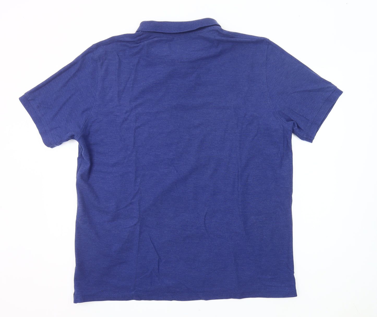 Dunnes Stores Men's Blue 2XL Regular Fit Cotton Blend Polo Shirt