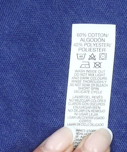 Dunnes Stores Men's Blue 2XL Regular Fit Cotton Blend Polo Shirt