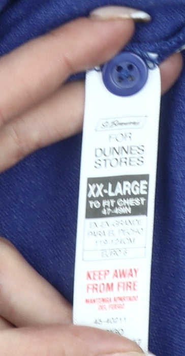 Dunnes Stores Men's Blue 2XL Regular Fit Cotton Blend Polo Shirt