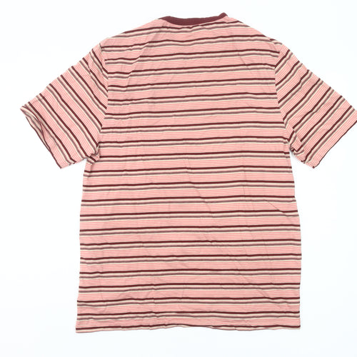 Dunnes Stores Men's Multicoloured Stripe Crew Neck Regular Fit T-Shirt Size L