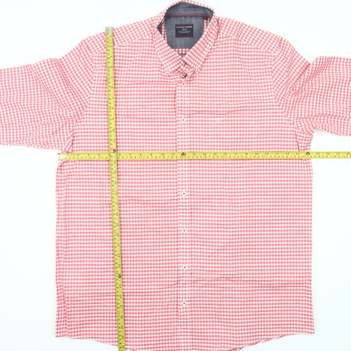 Casa Moda Men's Red Check Button-Down XL Shirt Long Sleeve Cotton