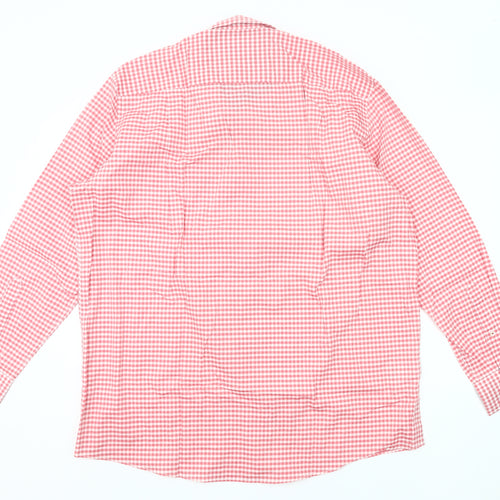 Casa Moda Men's Red Check Button-Down XL Shirt Long Sleeve Cotton