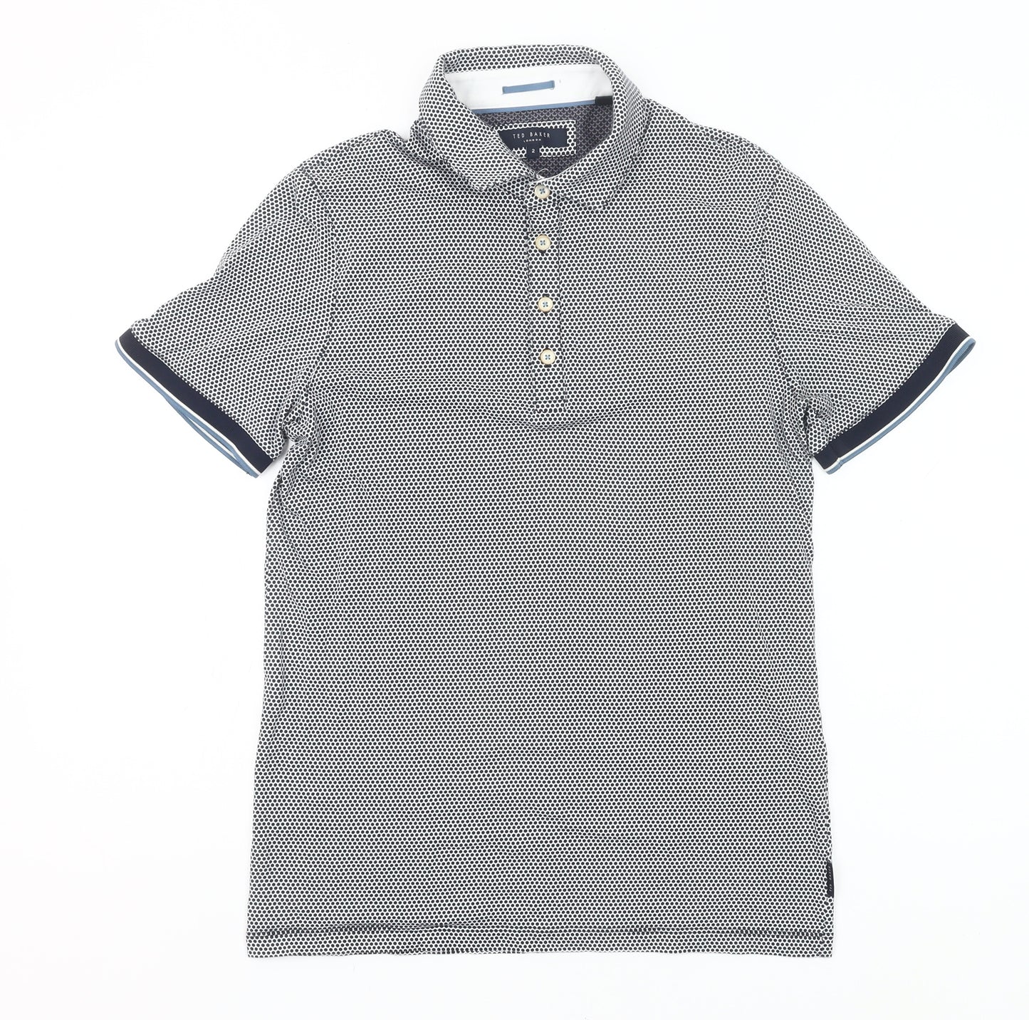 Ted Baker Men's Grey Polo Shirt Size S Short Sleeve Cotton