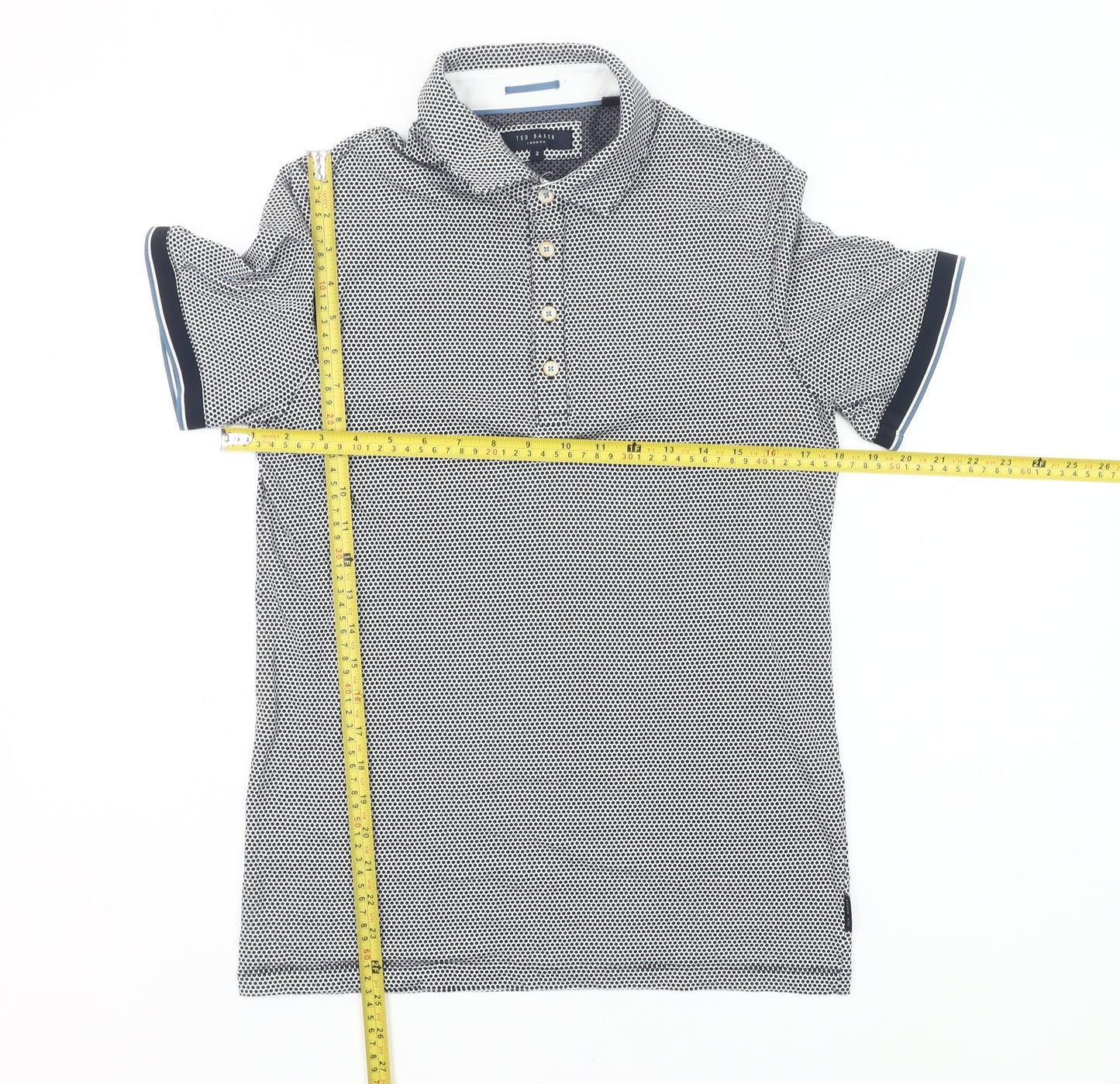 Ted Baker Men's Grey Polo Shirt Size S Short Sleeve Cotton