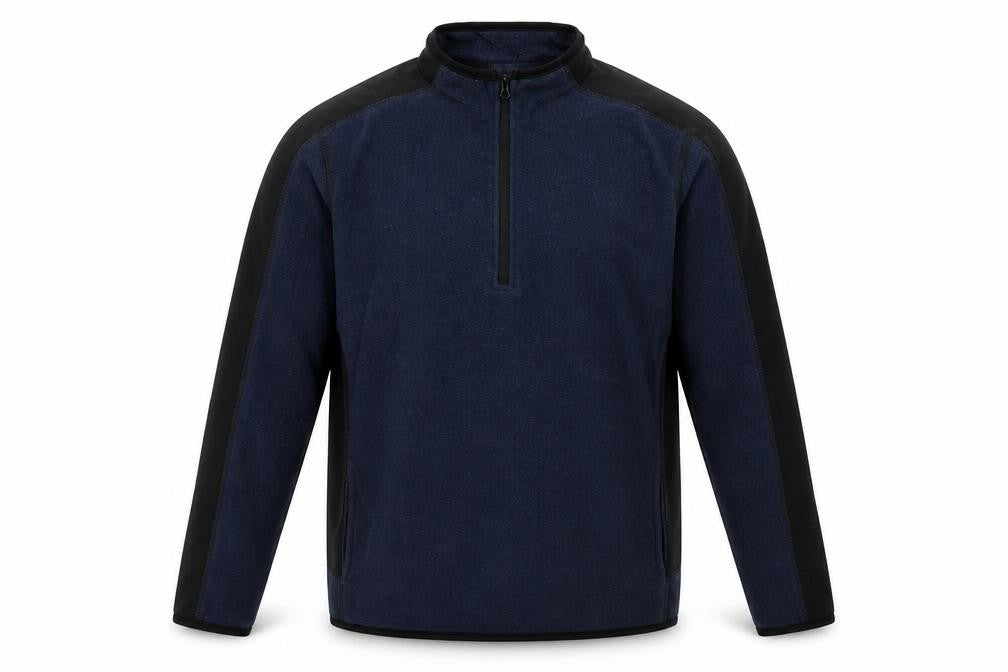 Front view of Dunnes Men’s Blue 1/4 Zip Fleece Sweatshirt Small