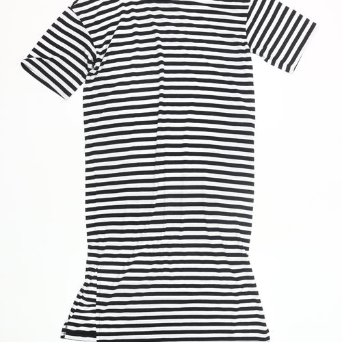 Noisy May Women’s Black White Striped T-Shirt Dress M