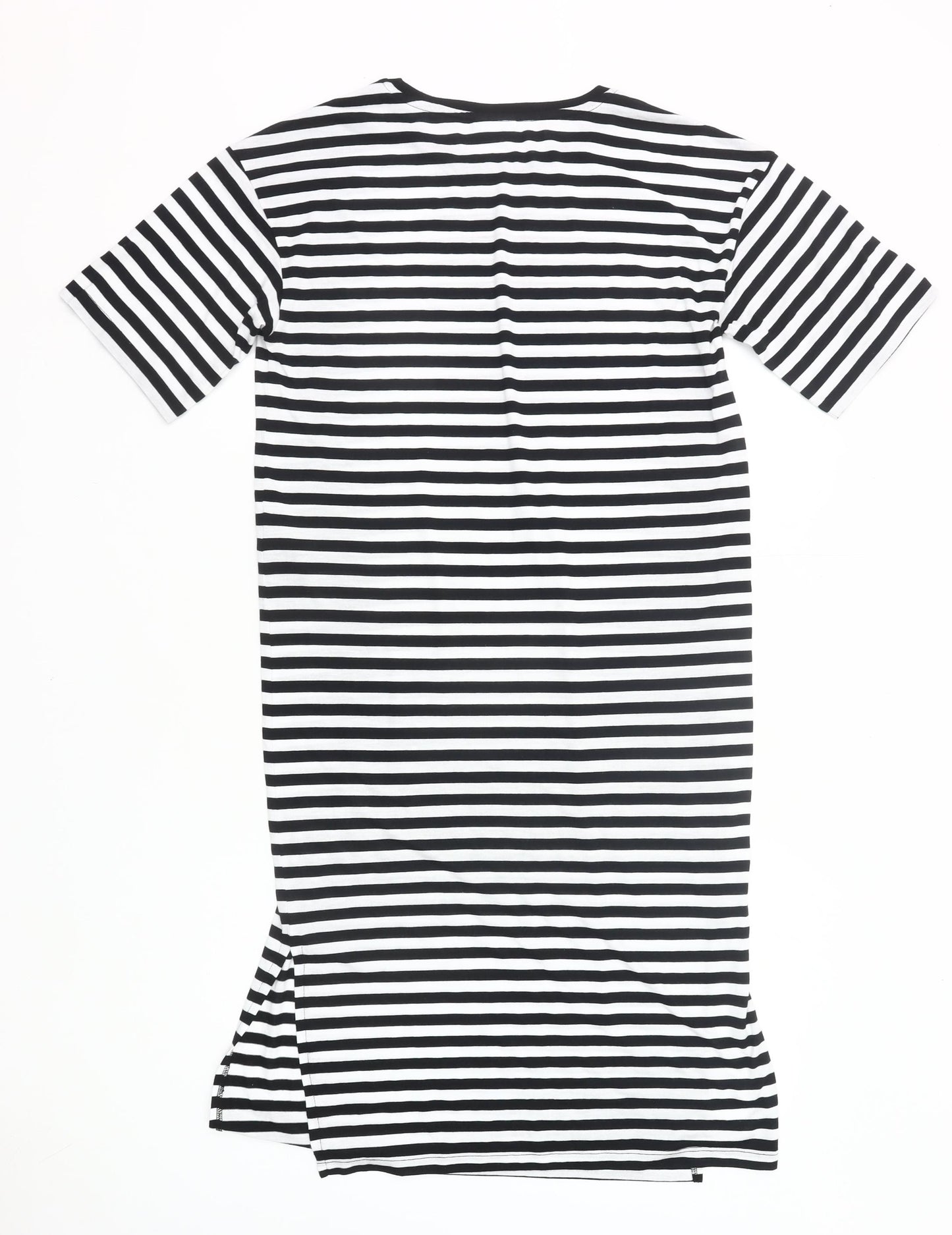 Noisy May Women’s Black White Striped T-Shirt Dress M