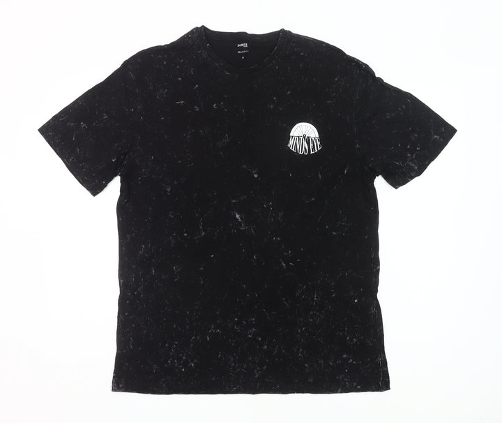 Dunnes Stores Men's Black Minds Eye Medium Relaxed Fit Graphic T-Shirt