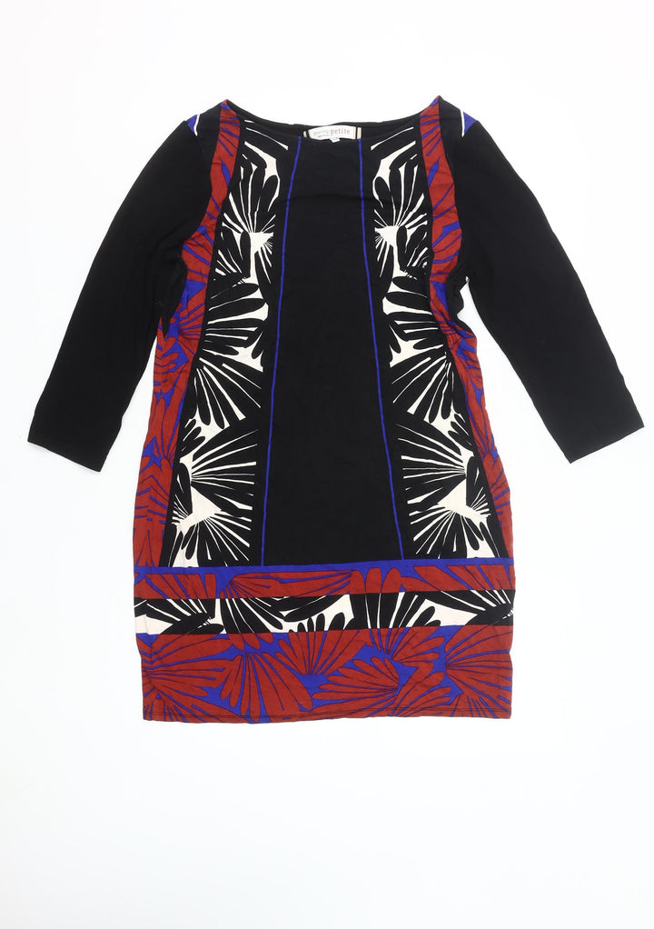 Principles Petite Women’s Shift Dress Black Red Blue Floral Size 12