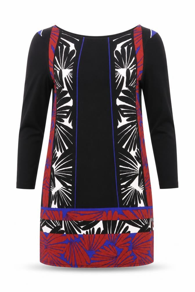 Principles Petite Women’s Shift Dress Black Red Blue Floral Size 12