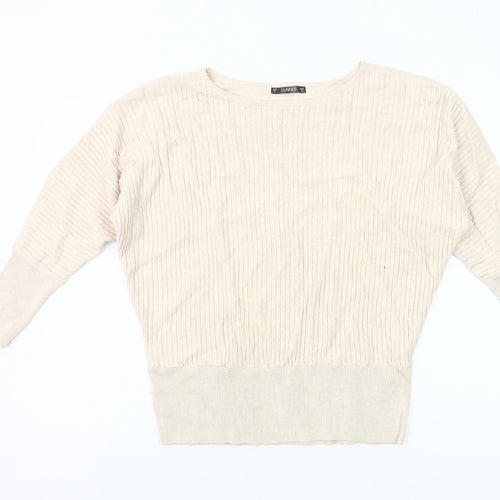 Dunnes Women’s Beige Size 16 Pullover Jumper 3/4 Sleeve Knit