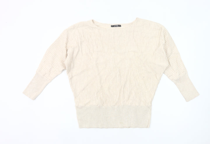 Dunnes Women’s Beige Size 16 Pullover Jumper 3/4 Sleeve Knit