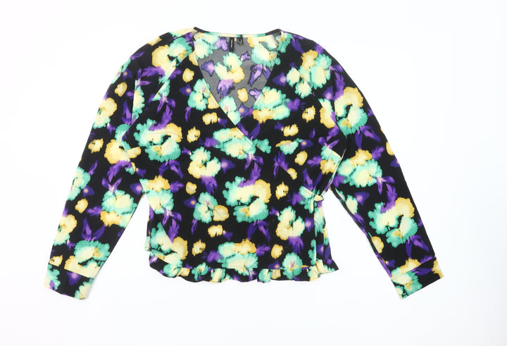 Vero Moda Womens Multicoloured Floral Wrap Blouse Size 16