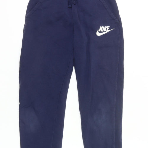 Nike Boys Blue Jogger Sweatpants 11-12Y Elastic Waist Pockets Sportswear