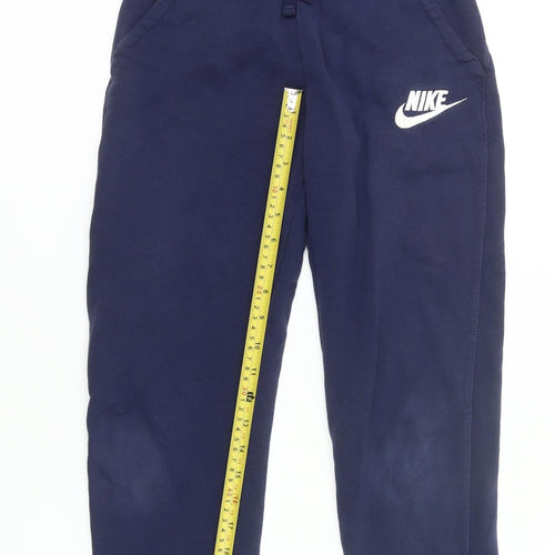 Nike Boys Blue Jogger Sweatpants 11-12Y Elastic Waist Pockets Sportswear