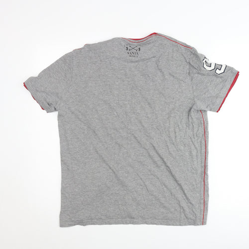 Santa Monica Polo Club Men's Grey L Graphic Embroidered T-Shirt