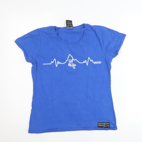Adrenaline Addict Women Blue M T-Shirt Outdoor Adventure Crew Neck