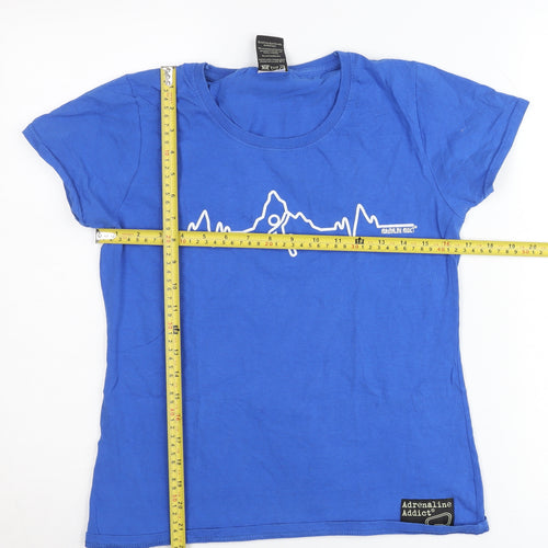 Adrenaline Addict Women Blue M T-Shirt Outdoor Adventure Crew Neck