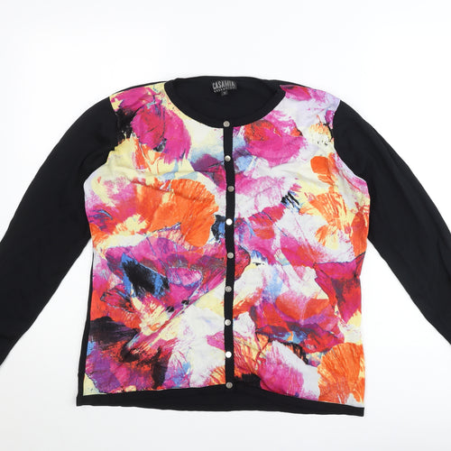 Casamia Women’s Multicoloured Floral Button-Up Knit Top M