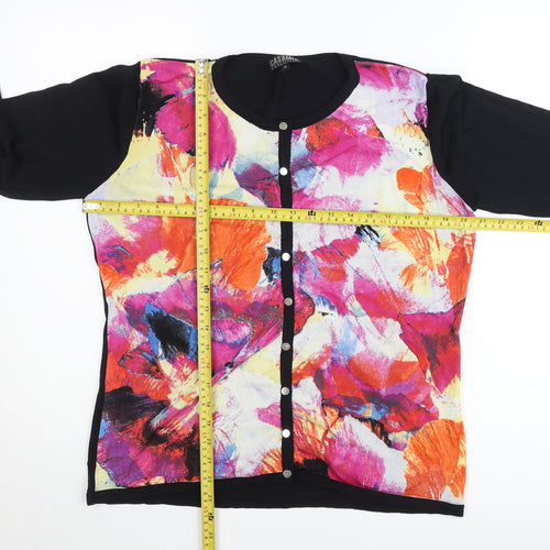 Casamia Women’s Multicoloured Floral Button-Up Knit Top M
