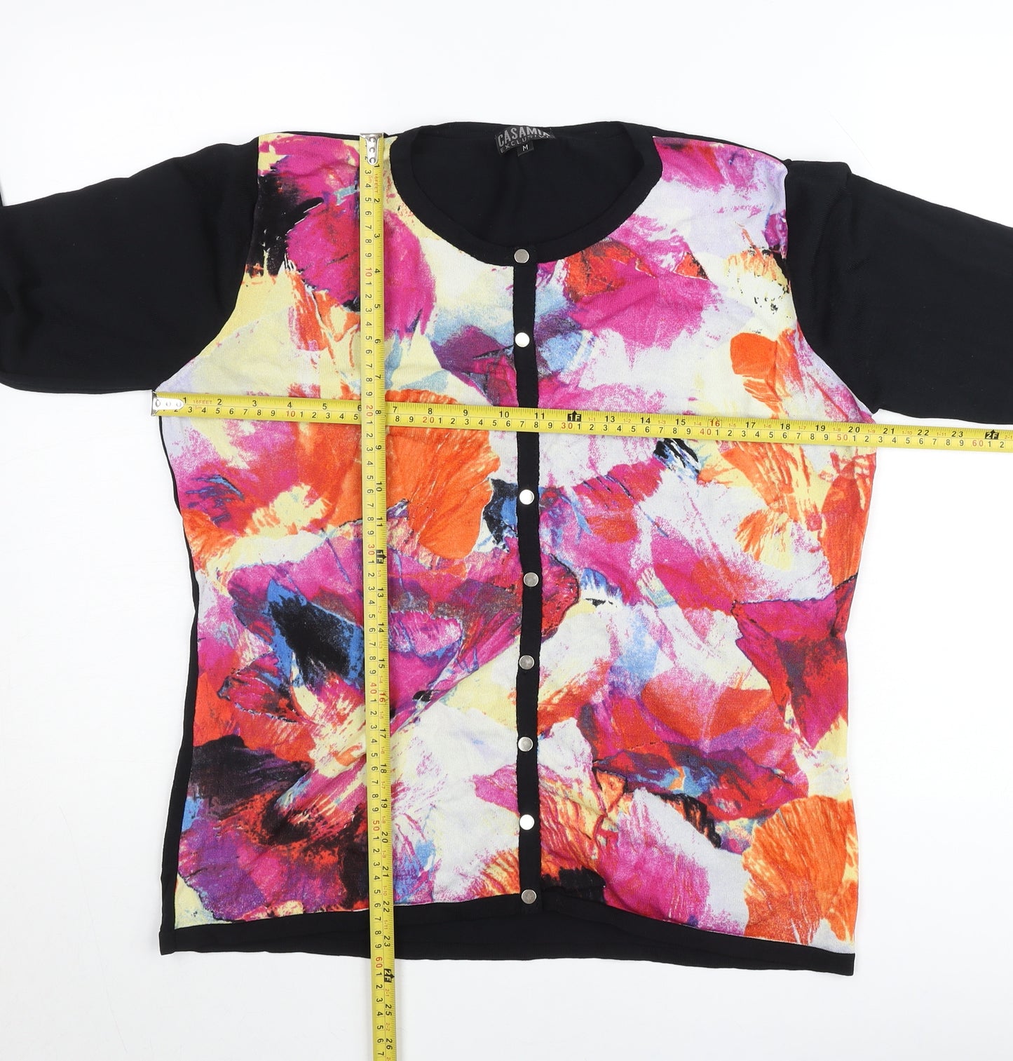 Casamia Women’s Multicoloured Floral Button-Up Knit Top M