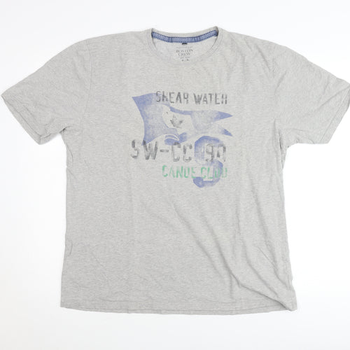 Boston Crew Men's Grey Graphic T-Shirt Size L Cotton Casual