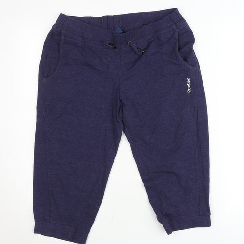 Reebok Womens Blue Jogger Trousers Size 10 Cotton Blend Stretch