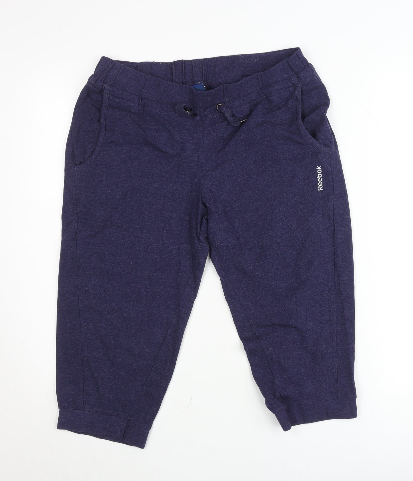 Reebok Womens Blue Jogger Trousers Size 10 Cotton Blend Stretch
