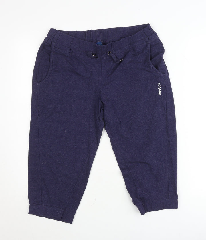 Reebok Womens Blue Jogger Trousers Size 10 Cotton Blend Stretch