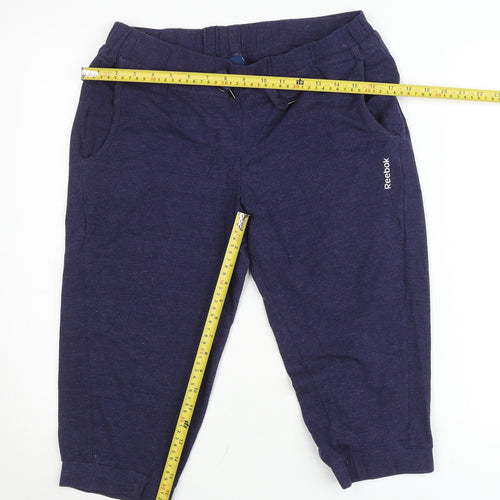 Reebok Womens Blue Jogger Trousers Size 10 Cotton Blend Stretch