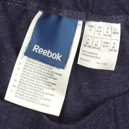 Reebok Womens Blue Jogger Trousers Size 10 Cotton Blend Stretch