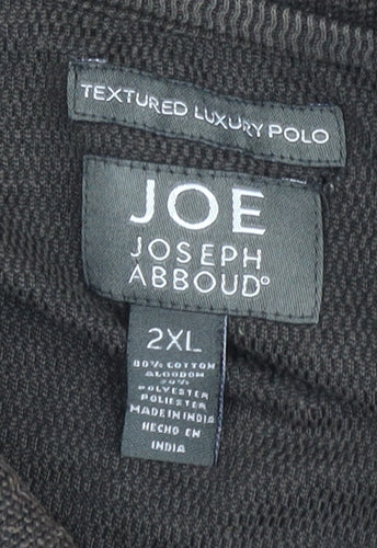 Joseph Abboud Men's Brown 2XL Cotton Blend Short Sleeve Polo Shirt