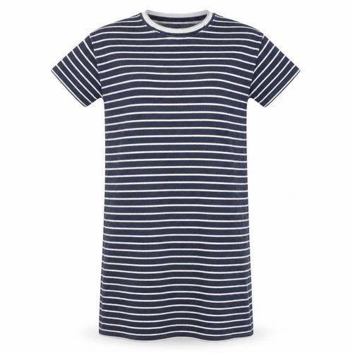 Crew Clothing Women’s Blue Striped Cotton T-Shirt Dress Size 10