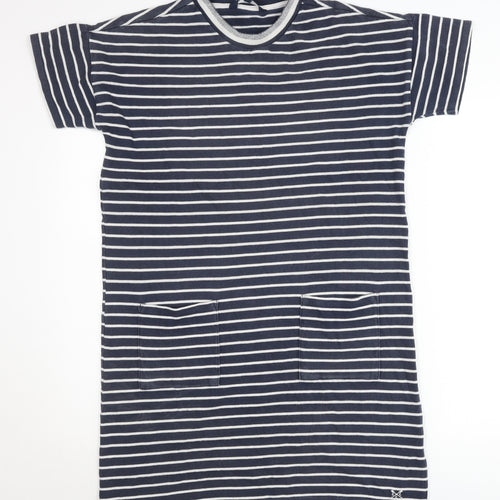Crew Clothing Women’s Blue Striped Cotton T-Shirt Dress Size 10