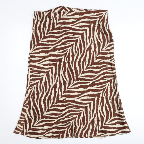 Emery Rose Women’s Brown Animal Print Midi Skirt Size XL