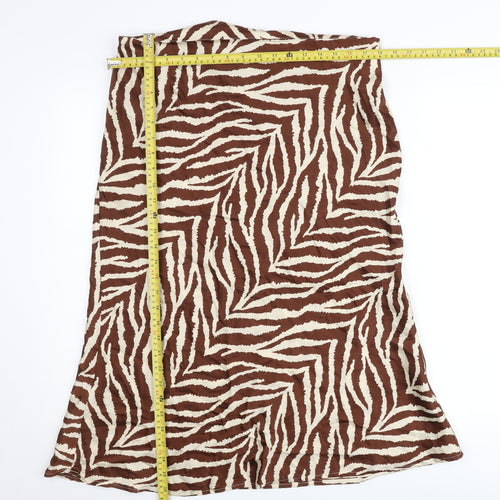 Emery Rose Women’s Brown Animal Print Midi Skirt Size XL