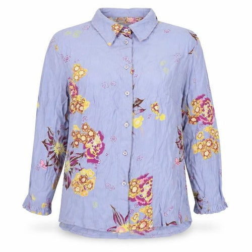 Oilily Women’s Purple Floral Viscose Blouse Size 14 Long Sleeve
