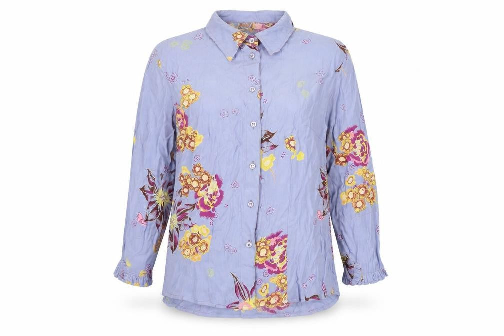 Oilily Women’s Purple Floral Viscose Blouse Size 14 Long Sleeve
