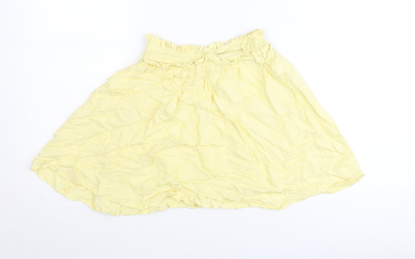 Next Girls Yellow Cotton A-Line Skirt 11 Years Knee Length Summer