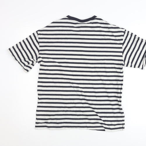 H&M Women’s Black White Striped Relaxed Fit T-Shirt Size 8