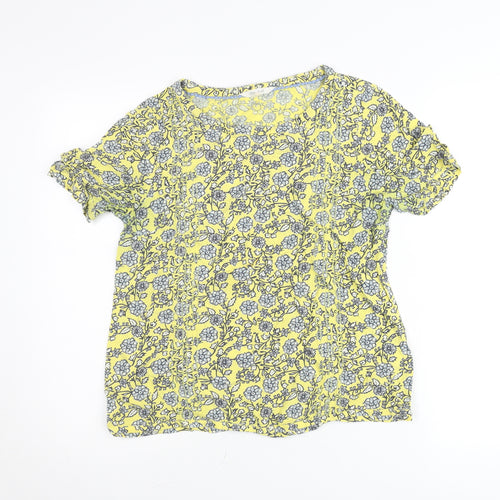 White Stuff Womens Yellow Floral Viscose Blouse Size 10