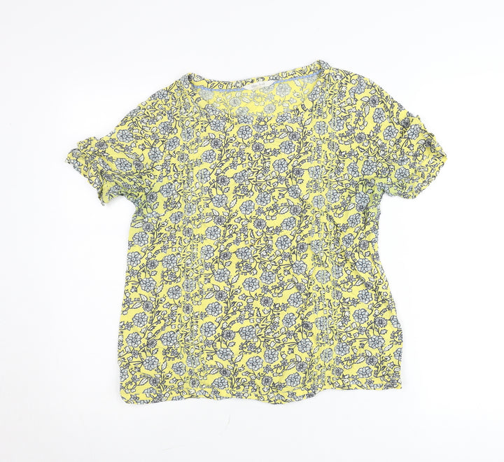 White Stuff Womens Yellow Floral Viscose Blouse Size 10