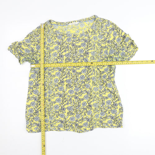 White Stuff Womens Yellow Floral Viscose Blouse Size 10