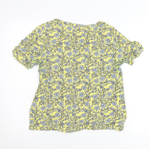 White Stuff Womens Yellow Floral Viscose Blouse Size 10